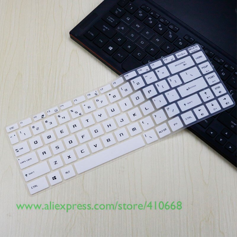 15.6 inch Laptop keyboard Cover Protector Skin For MSI GS65 GF63 P65 PS63 WS65 9TH station Creator Stealth 15" MSI PS42 Notebook: White