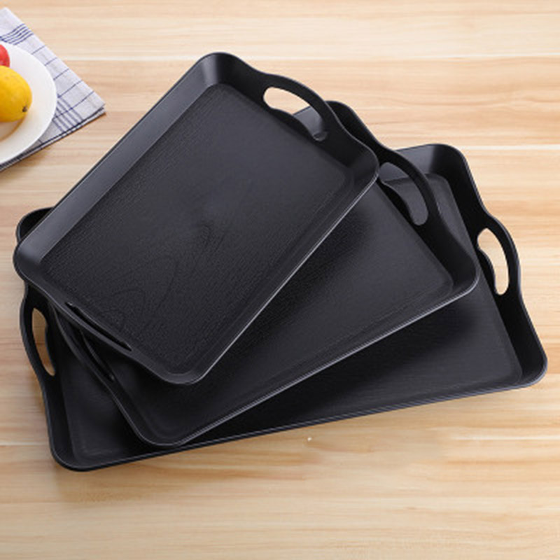Durable Acrylic Plastic Serving Tray Rectangular Plastic Tray Food Serving Trays Anti-slip Scratch-resistant L99