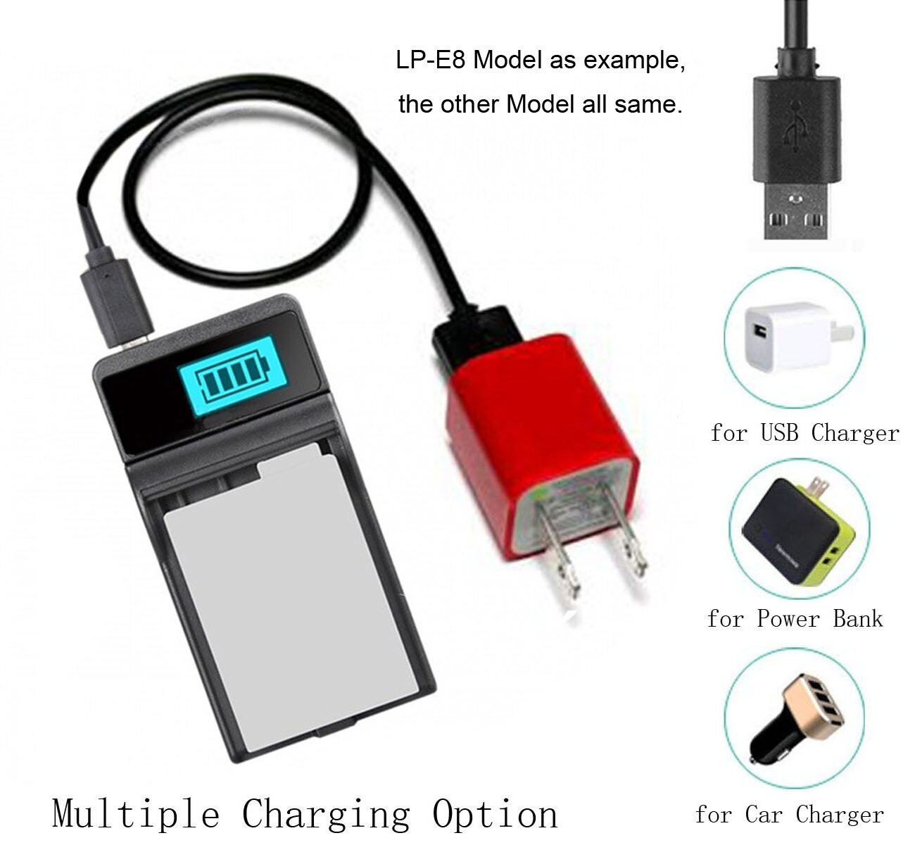 Battery Charger for Panasonic Lumix DMC-FT5, FT6, DC-FT7, TS5, TS6, TS7, LZ40, ZS27, ZS30, ZS35, ZS40, ZS45, ZS50 Digital Camera