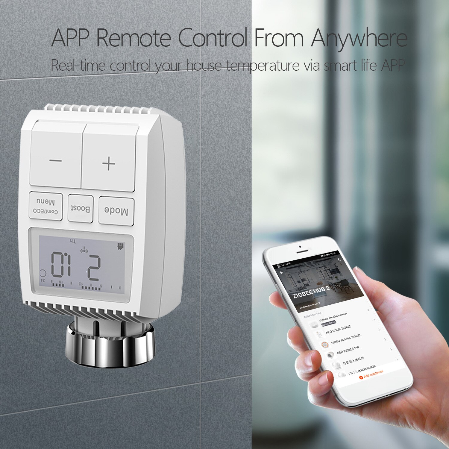 Vanne de radiateur thermostatique Tuya ZigBee Gateway, Thermostat intelligent Programmable hebdomadaire, radiateur de chauffage, commande vocale, application ouverte