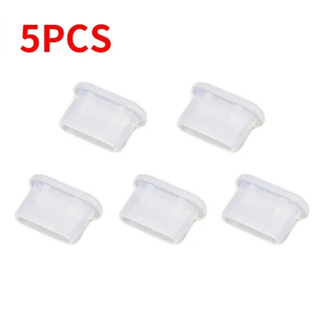 Tapones antipolvo de silicona suave para puerto de carga USB tipo C, tapa protectora a prueba de polvo y agua para teléfono móvil para Samsung y Huawei: Plata