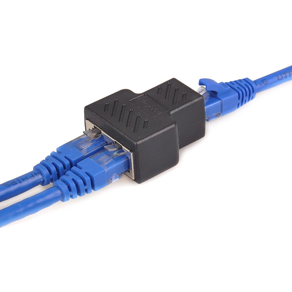 1 To 2 Ways RJ45 Ethernet LAN Network Splitter Double Adapter Ports Coupler Connector Extender Adapter Plug