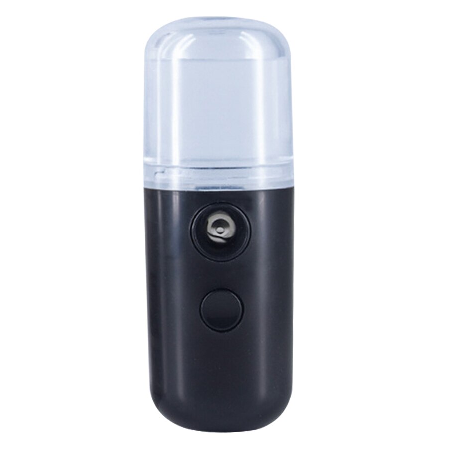 Nano Facial Mister Handy Mist Sprayer for Face Moisturizing Hydrating Mini USB Rechargeable Travel Face Humidifier Atomizer: Black
