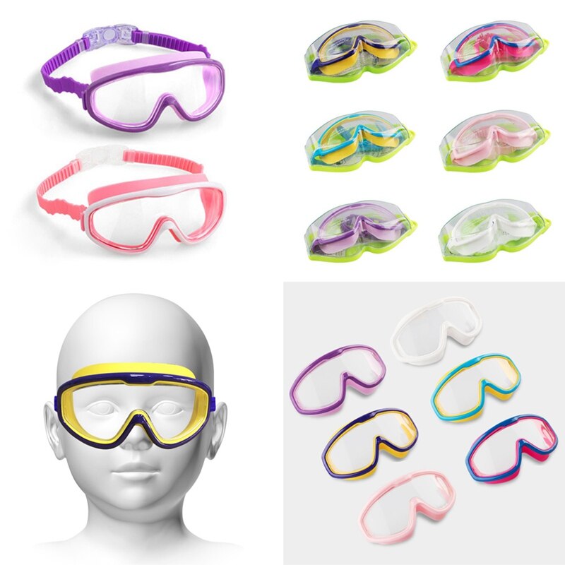 Stor ramme anti-tåge svømmebriller børn fagfolk hd vandtæt dykningsbriller udstyr børn briller til swimmingpool