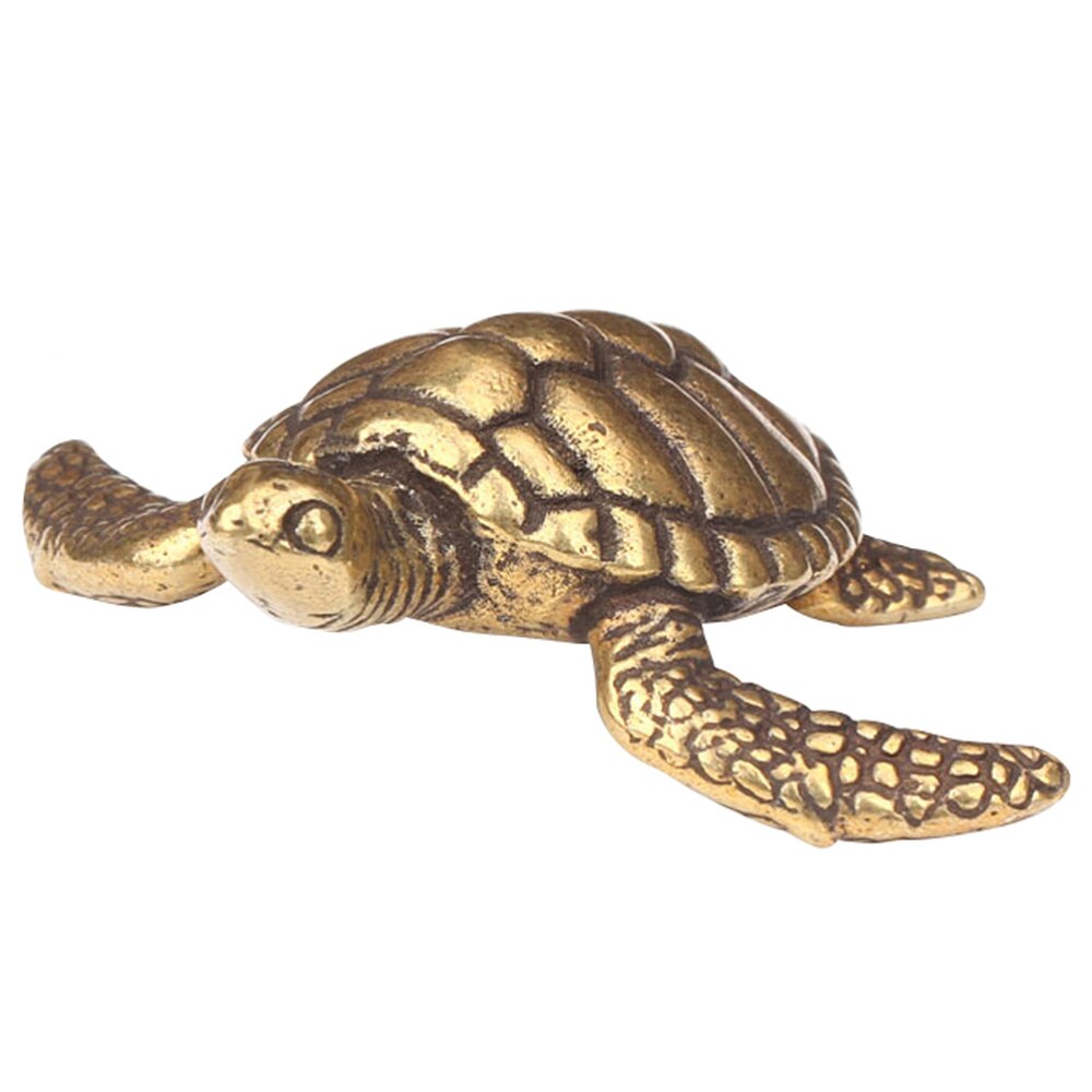 1pc Brass Turtle Statue Copper Retro Animal Sculpture for Table Old People Study Room: Default Title