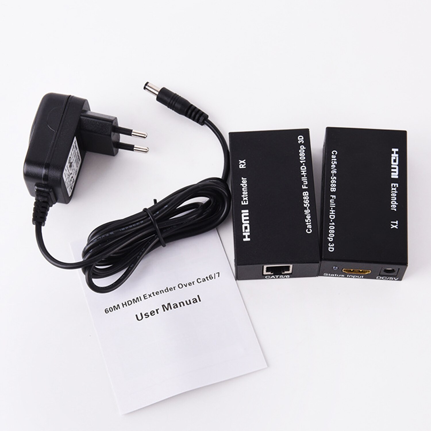 60M 3D 1080P 196ft HDMI Extender over single CAT5E/6 Converter HDMI to RJ45 Signal extender