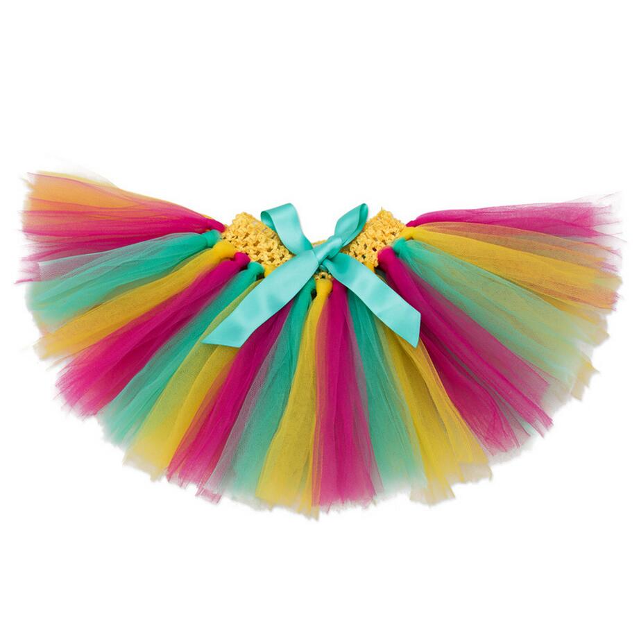 1Pc Baby Meisje Tutu Rok Handgemaakte Satijnen Taille Band Elastische Tule Rokken 13 Kleuren 1st Baby Verjaardagsfeestje Slijtage foto Prop