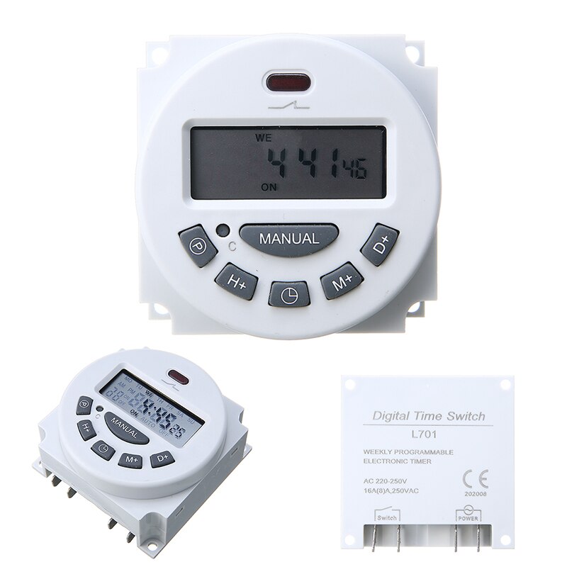 Mini Digital Time Programmable Switch 12V/24V/220V LCD Power Programmable Relay Timer For Household Appliances Automatic Control