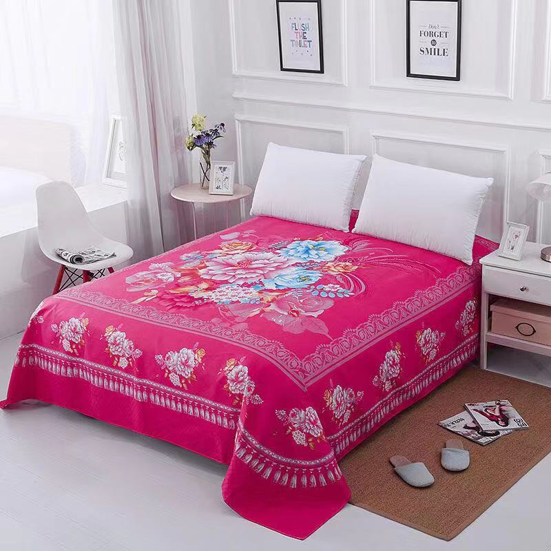 1pc fleur ponçage doux mariage drap de lit grande taille 245x245cm plat drap de lit épaissir double drap de lit pas de taie d'oreiller: Color 17