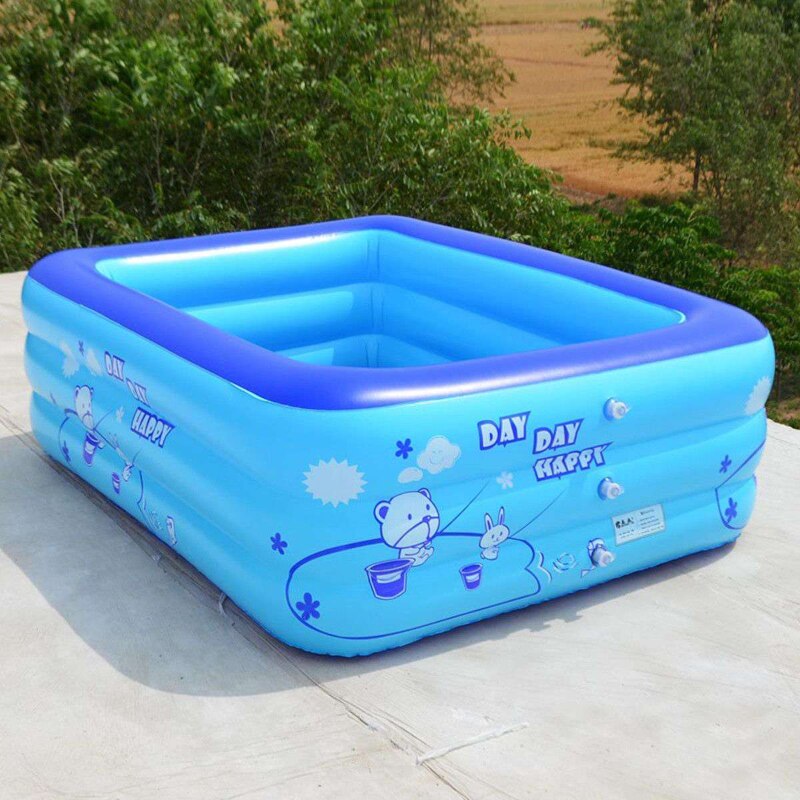 Children&#39;s inflatable swimming pool bath tub baby kids home outdoor large swimming pool inflatable square swimming pool