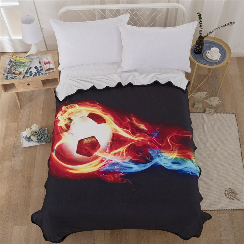 3D Sport Bal Cool Dekens Basketbal Voetbal Baseball Gitaar Flanel Bed Sofa Gooi Dekens Voor Tiener Jongens Beddengoed