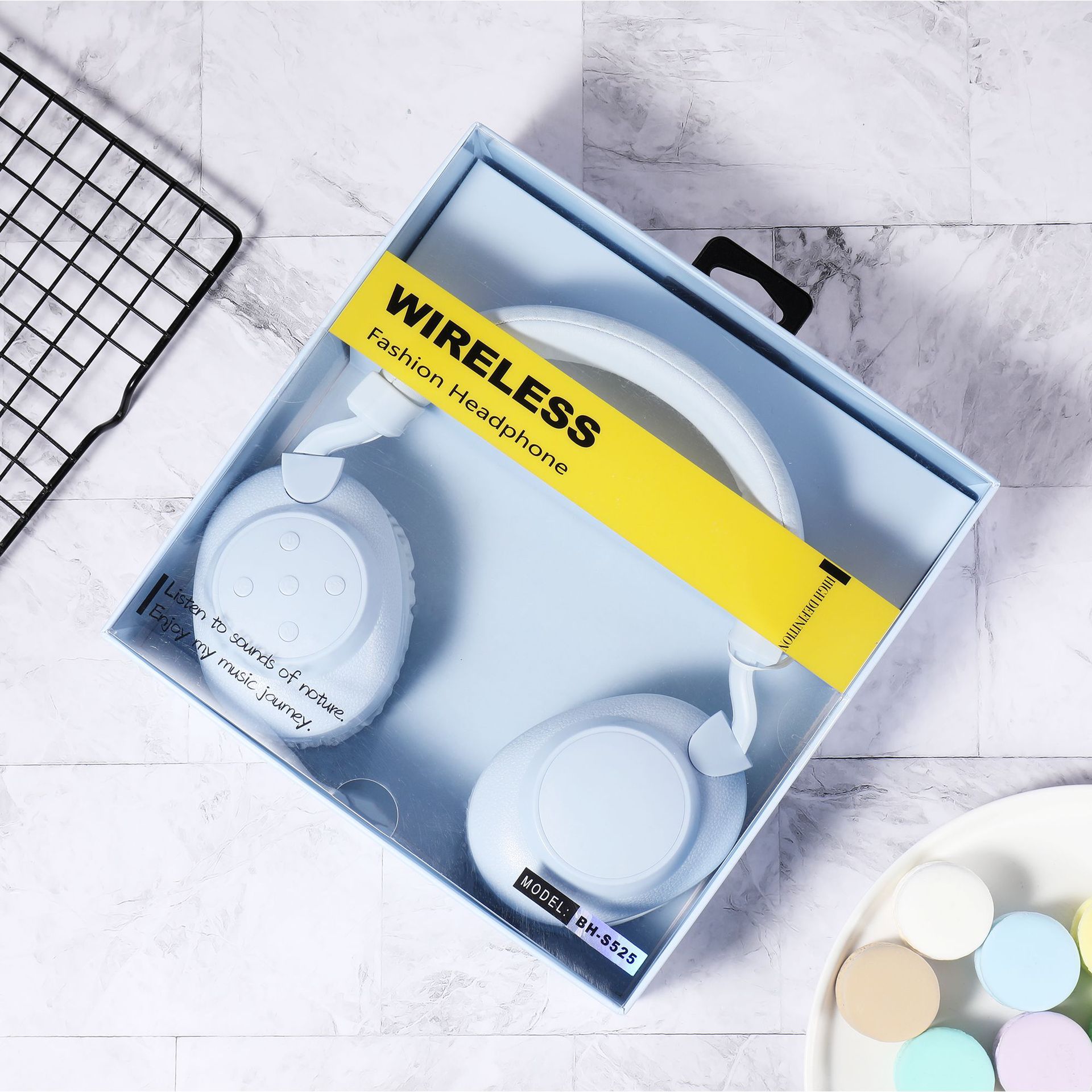 Wireless Headphones Bluetooth 5.0 Headset Foldable Headphone Adjustable Earphones With Mic For phone Pc Laptop Game: blue with box