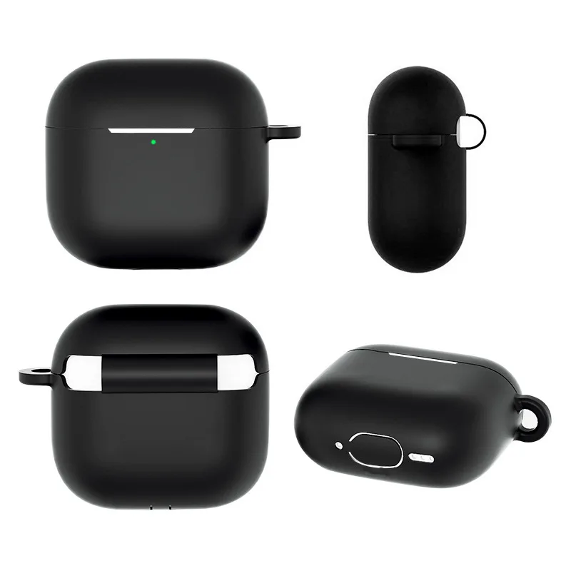 OUIO Funda para auriculares inalámbricos Funda protectora de cobertura total con hebilla colgante, funda para auriculares de gel de sílice para AirPods 4