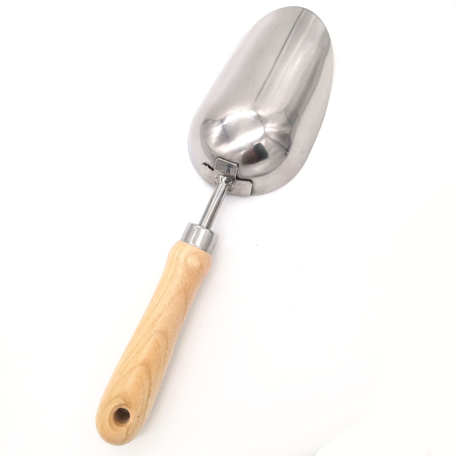Manche en bois acier inoxydable grande pelle cuillère pelle sol boue plantation fleurs et fournitures de jardinage
