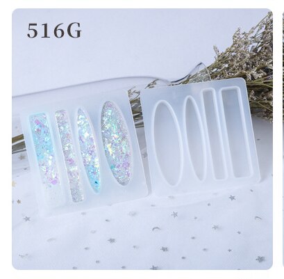 DIY Hairpin Resin Mold Crystal Epoxy Hairpin Silicone Mold Handmade Head Flower Hairpin Pendant Earring Mold: 516G