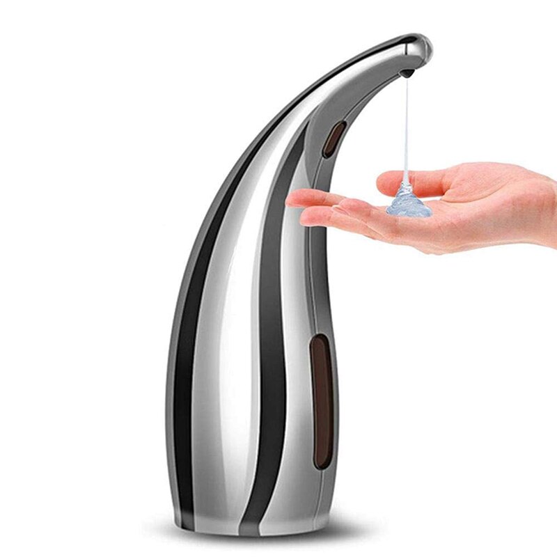 Sølv automatisk sæbedispenser 300ml auto håndrenser intelligent sensor induktion berøringsfri håndvask dispenser