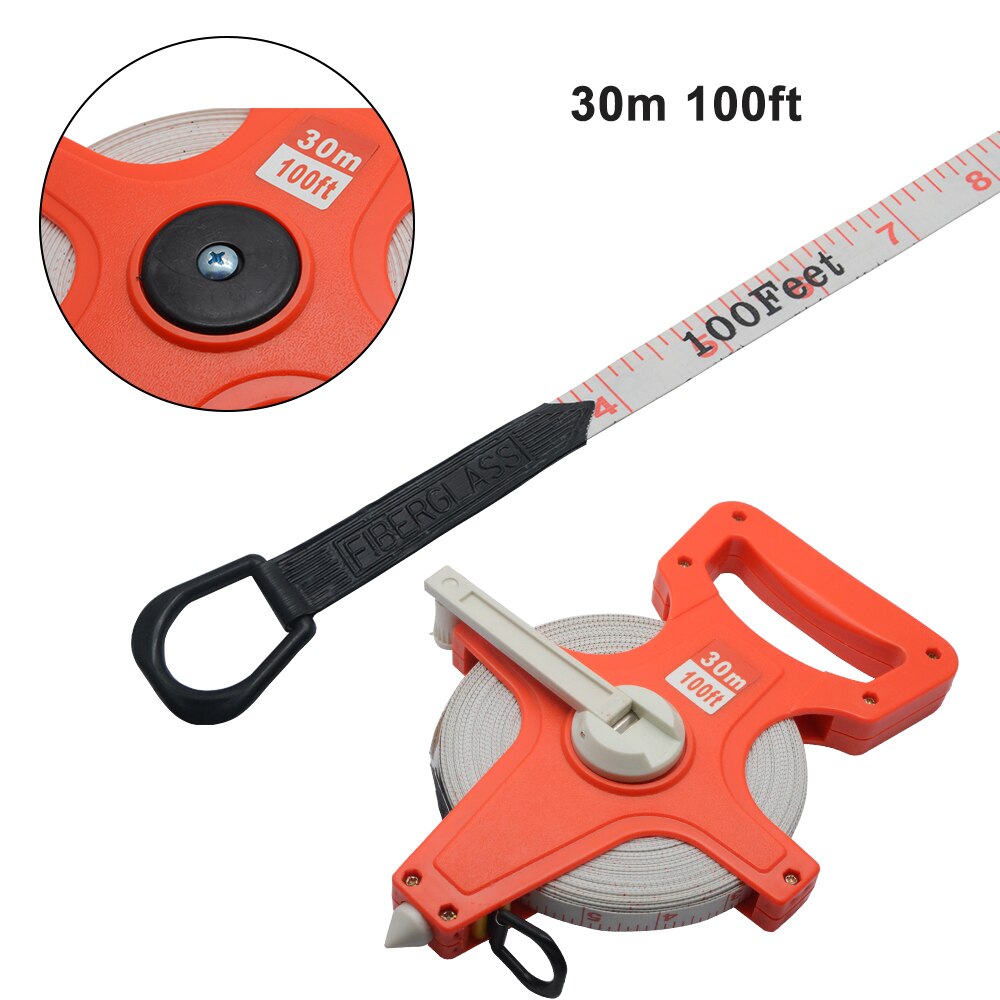 1pc Foot Fiberglass Measuring Tape Measure Reel — Landscaping Building Surveying