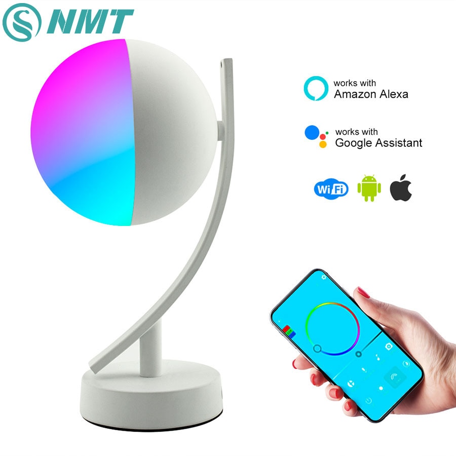 Wifi Clever Tisch Lampe RGBW 7W Dimmbare Kontrolle Timer Schalter Alexa Google startseite Stimme Kontrolle LED Schreibtisch Nacht Licht Clever leben