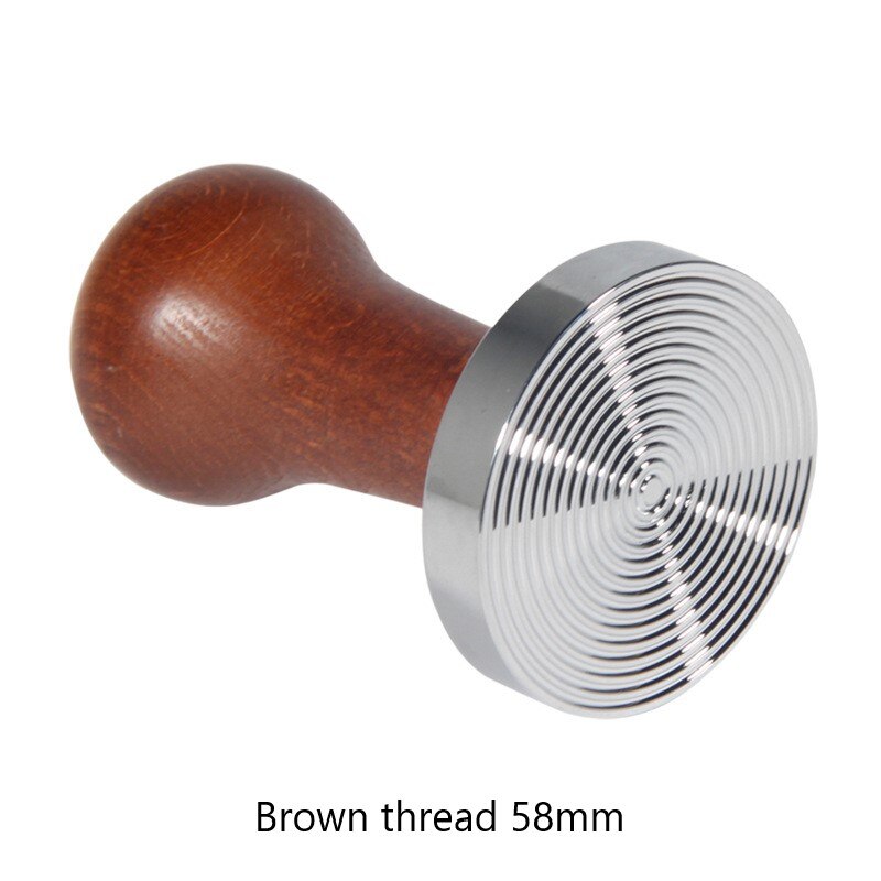 Stainless steel tamped coffee machine handmade wooden handle coffee dust hammer coffee coffee machine tool accessories: Clear