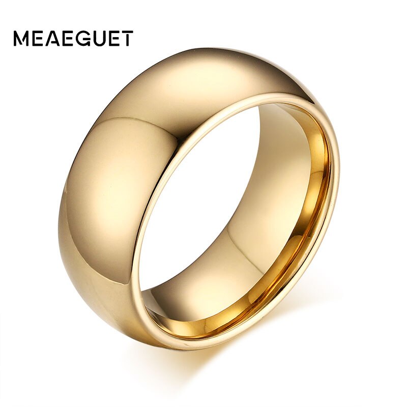 8mm Wide Smooth Real Tungsten Carbide Rings Jewelry Men Wedding Band USA Size 7-13