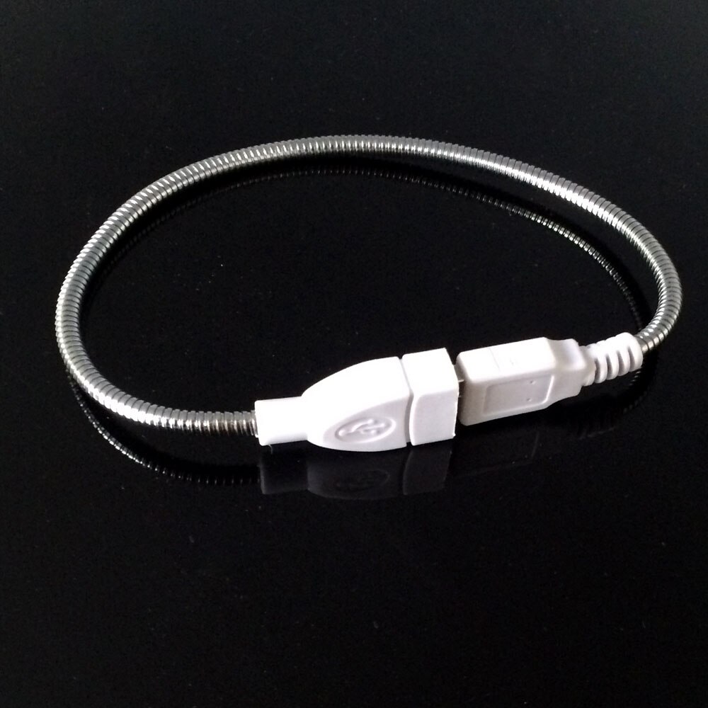 USB metal hose (data can be transmitted) male and female head metal hose usb table lamp hose DIY extension cord