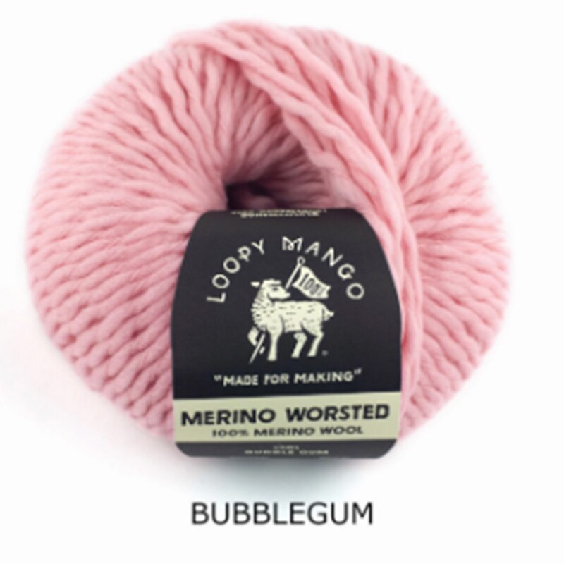 Loopy Mango merino worsted Yarn 100% Merino Wool Yarn soft and warm Handknitting Yarn: bubble gum