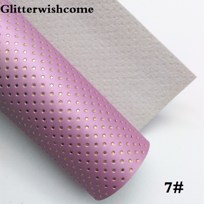 Glitterwishcome 21X29CM A4 tamaño de cuero sintético puntos en alto relieve Tela de cuero de vinilo para arcos GM063A: 7
