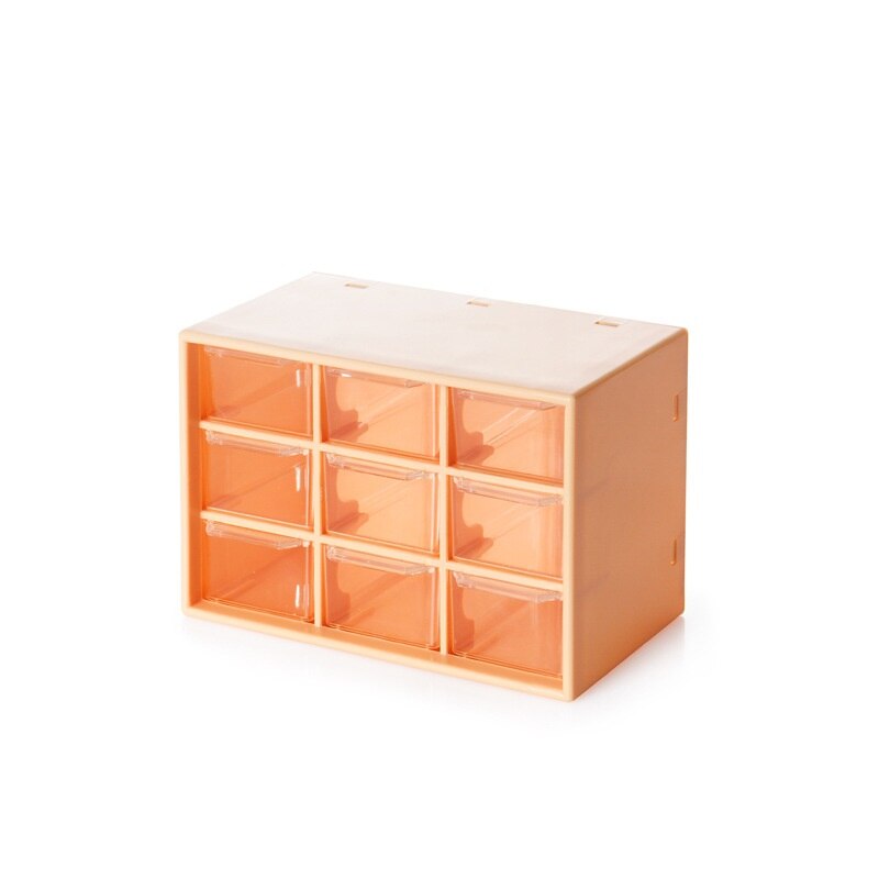 3 Color Durable Cartoon 9 Grids Drawer Jewelry Eraser Tape Lipstick Stationery Storage Box Office Desk School Household H6399: 2