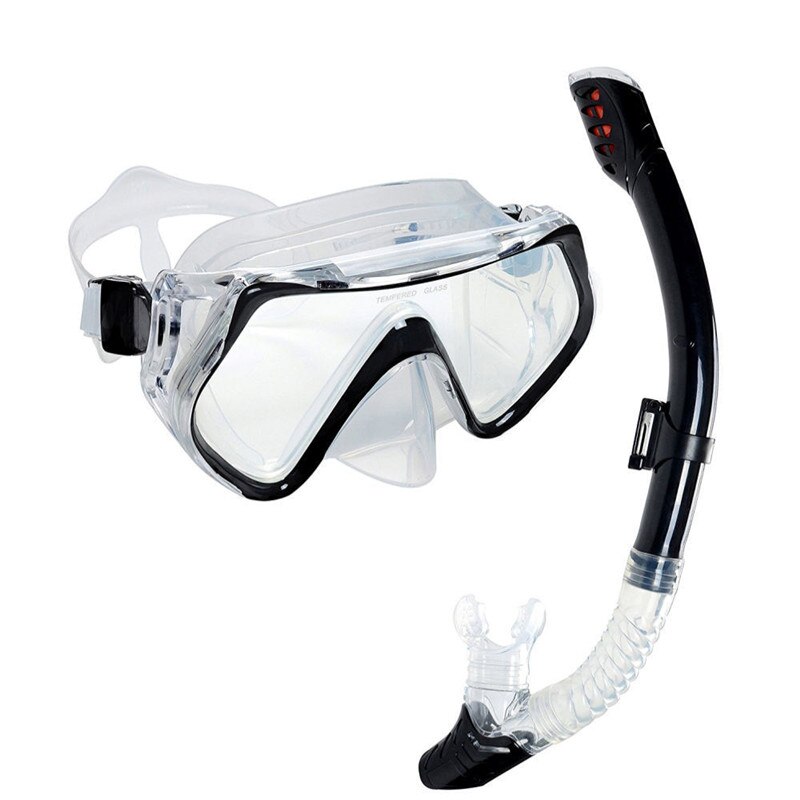 Dykker-dykkermaske snorkel anti-dug briller briller sæt silikone svømmebassin udstyr 6 farver voksen