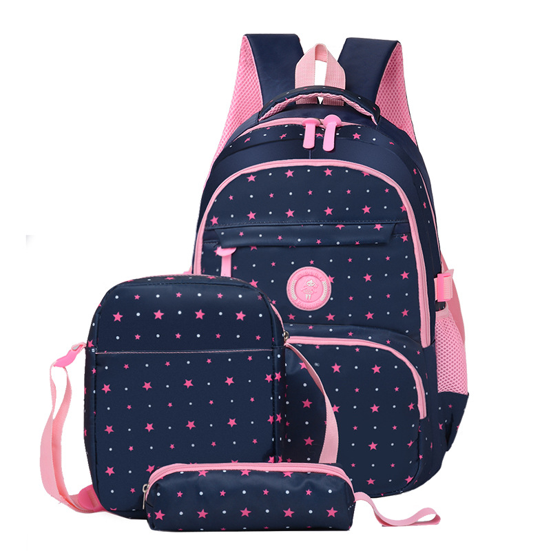 Primary school bag 3-6 grade girl cute princess backpack three-piece 8-12 year backpack