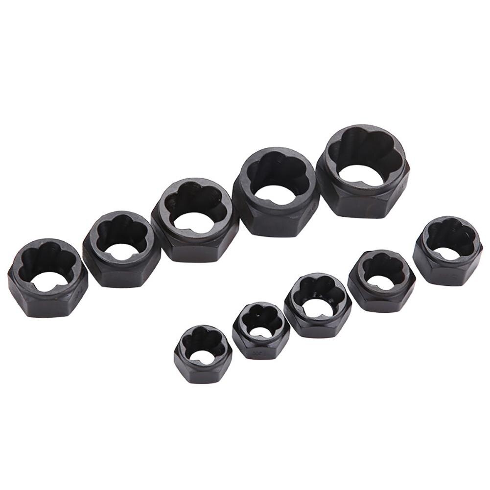 10Pcs Metal Bolt Nut Remover Extractor Kit Damaged Stripped Socket Wrench Set