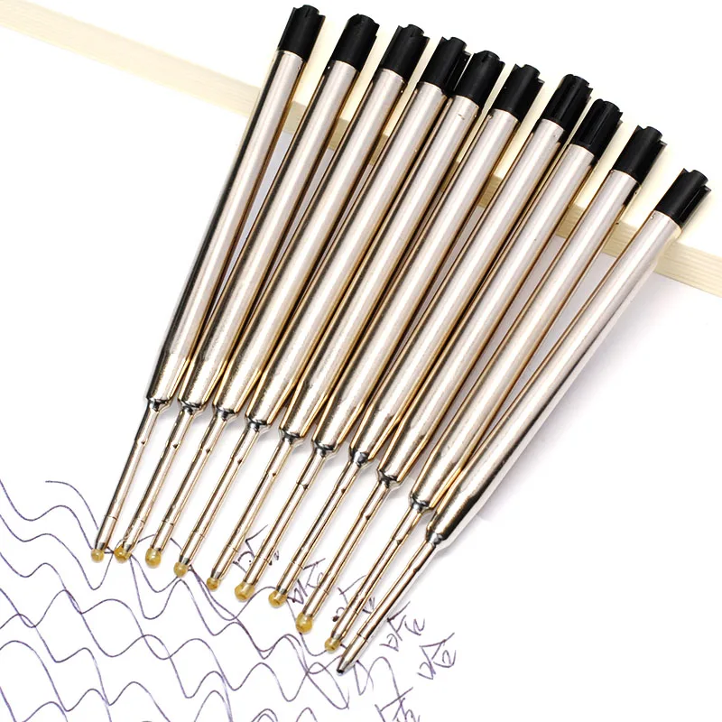 10pcs 0.5mm Roller Ballpoint Pen Refill Medium Nib Blue Black Color Ink Ball Pens Refill for School Office Writing Stationery