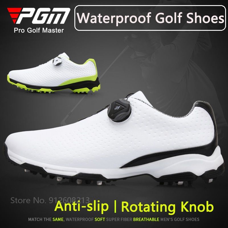PGM – chaussures de Golf légères et imperméables pour hommes, baskets de Golf à lacets rotatifs, respirantes et antidérapantes