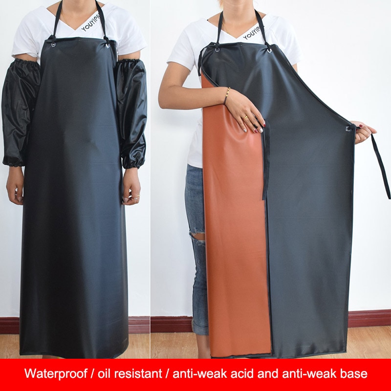 Tablier imperméable à l'eau en PVC tabliers de travail à l'épreuve de l'huile cantine cuisine industrielle vêtements de protection résistant aux acides et aux alcalis