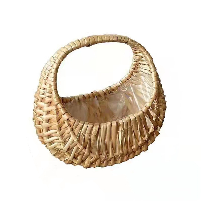 Pure Hand-Geweven Rieten Bloemenmand Mode Creatieve Rotan Bamboe Mand Paar Bloemenmand Opslag Mand