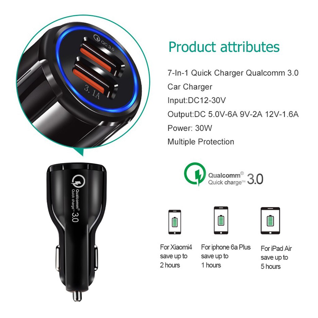 Universal Fast Dual USB Adapter Car Charger Motorcycle Phone Power Supply