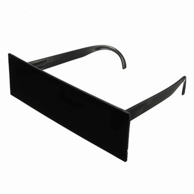 Lunettes de soleil à balayage futuriste pour hommes et femmes, noires, à dessus plat, rectangulaires, de fête, bal, grande monture, unisexe: Default Title