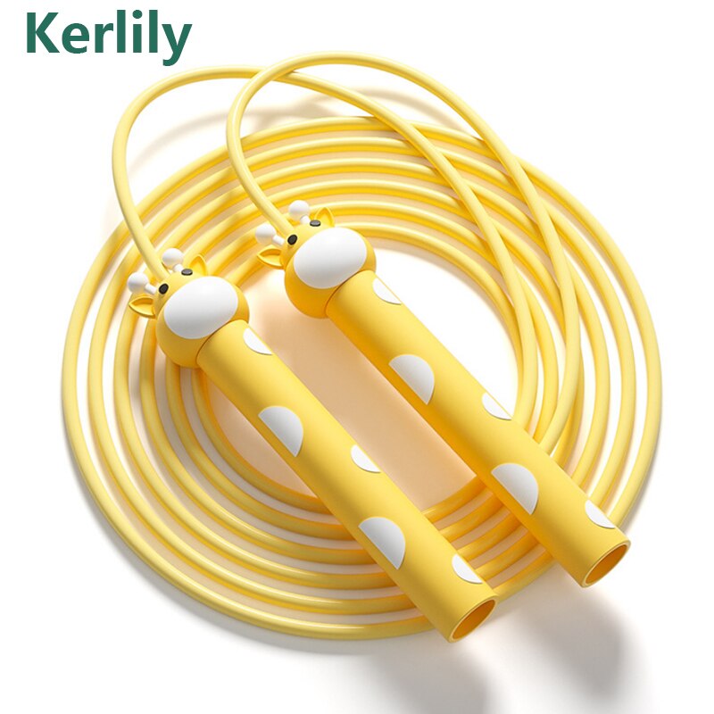 Jump Rope For Kids Child Skipping Rope Cartoon Children PVC Adjustable Exercise School Workout Equipment Kerlily: Yellow giraffe