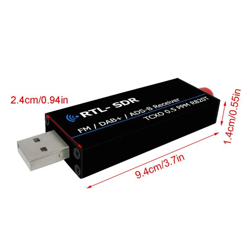 1 takım siyah RTL2832u RTL SDR kablosuz radyo alıcısı USB RTL-SDR Dongle anten