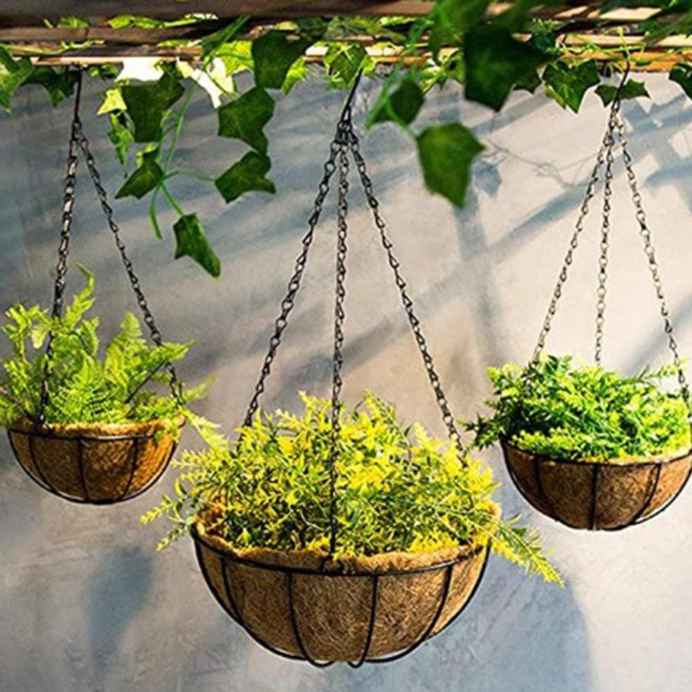 Soporte colgante para plantas, maceta con revestimiento de coco, soporte de hierro para plantas, muebles para el hogar, jardinería y balcón