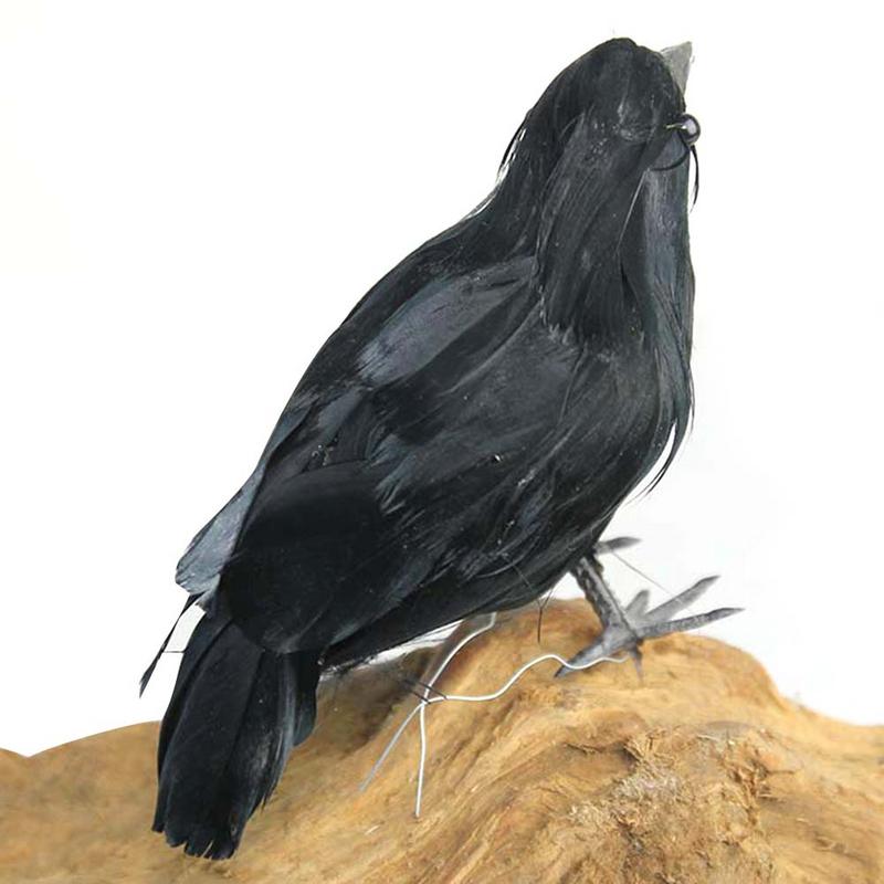 Halloween High-end Simulated Crow Props Halloween Decoration Farm Garden Raven Bird Repellent Ornaments Prop Decor