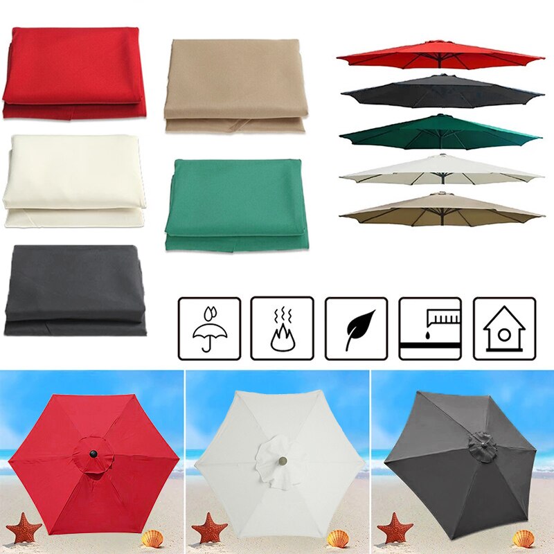 Polyesteri vaihtopäällinen päivänvarjokatoksen aurinkovarjo viileänä patio kotitalouksien sateenvarjo sateenkestävä kangas