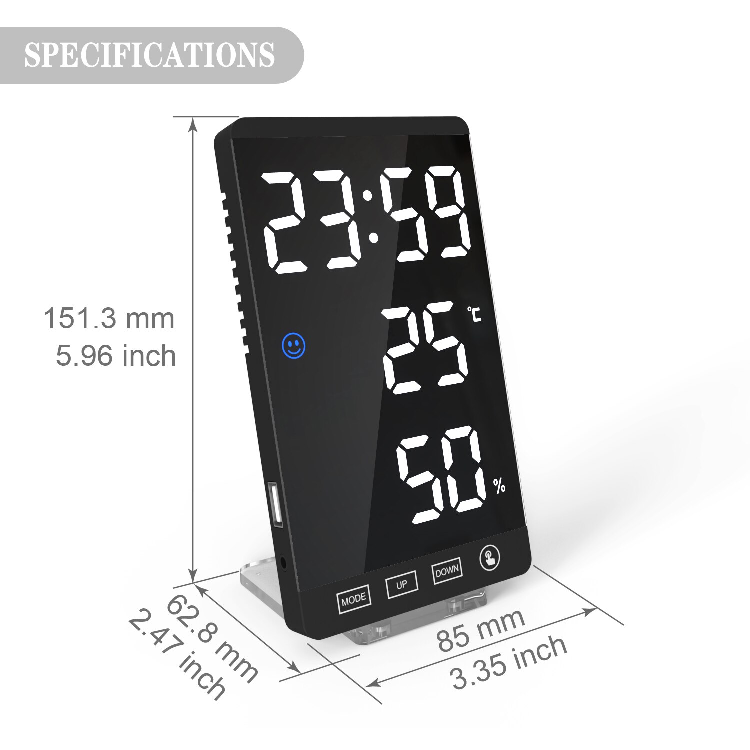 Led Tafel Klok Digitale Wekker Digitale Klok Desktop Decoratieve Klok Weer Klok Elektronische Met Thermometer Touch Klok