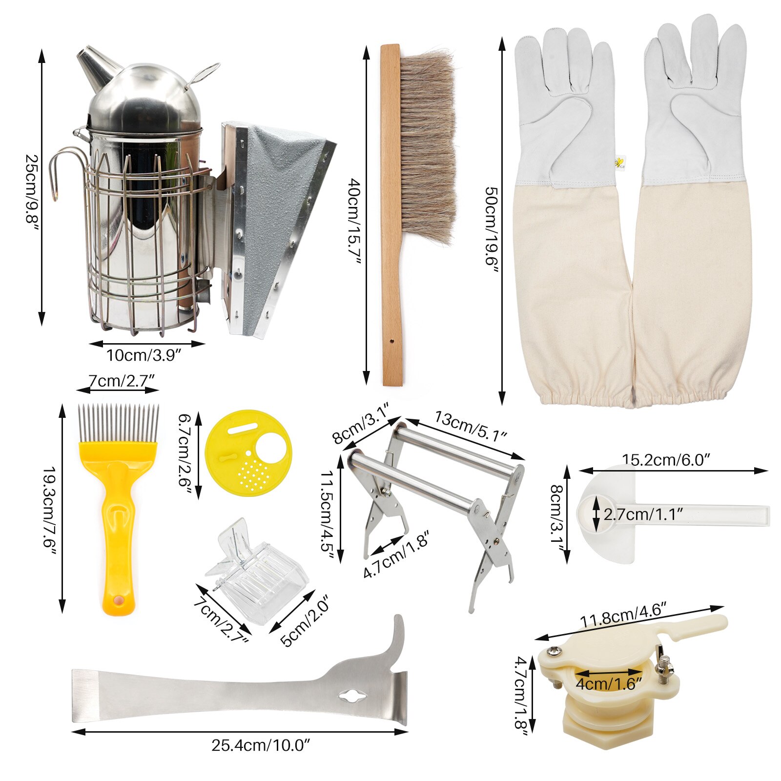 15Pcs/kit Bee Tools Beekeeping Supplies Beekeeping Honey Tool Kit Beekeeping Starter Kit Set of 15 Beekeeping Equipment Supplies: Default Title