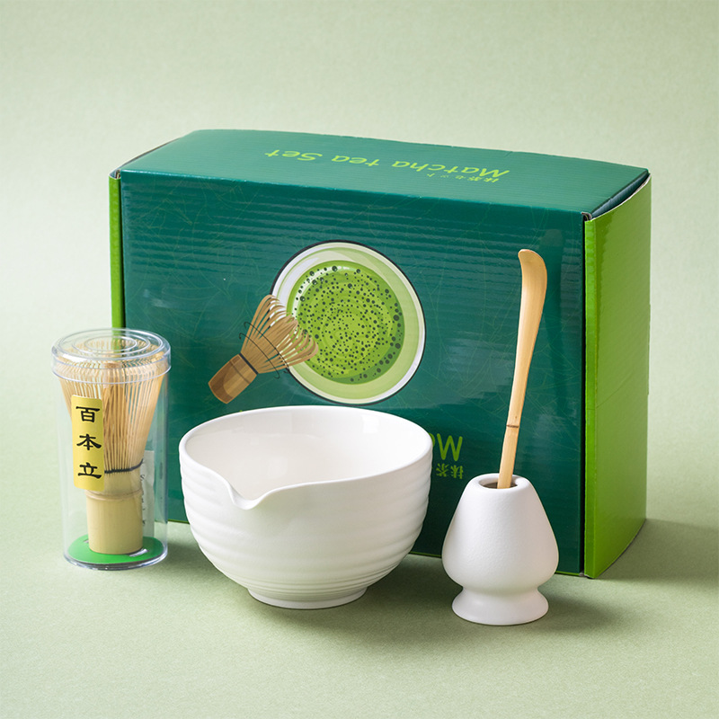 Ensemble de fabrication de Matcha japonais, brosse Matcha en bambou, bol Matcha exquis, boîte avec fouet, outils à thé somptueux, grands , 1 à 7 pièces: kaki foncé