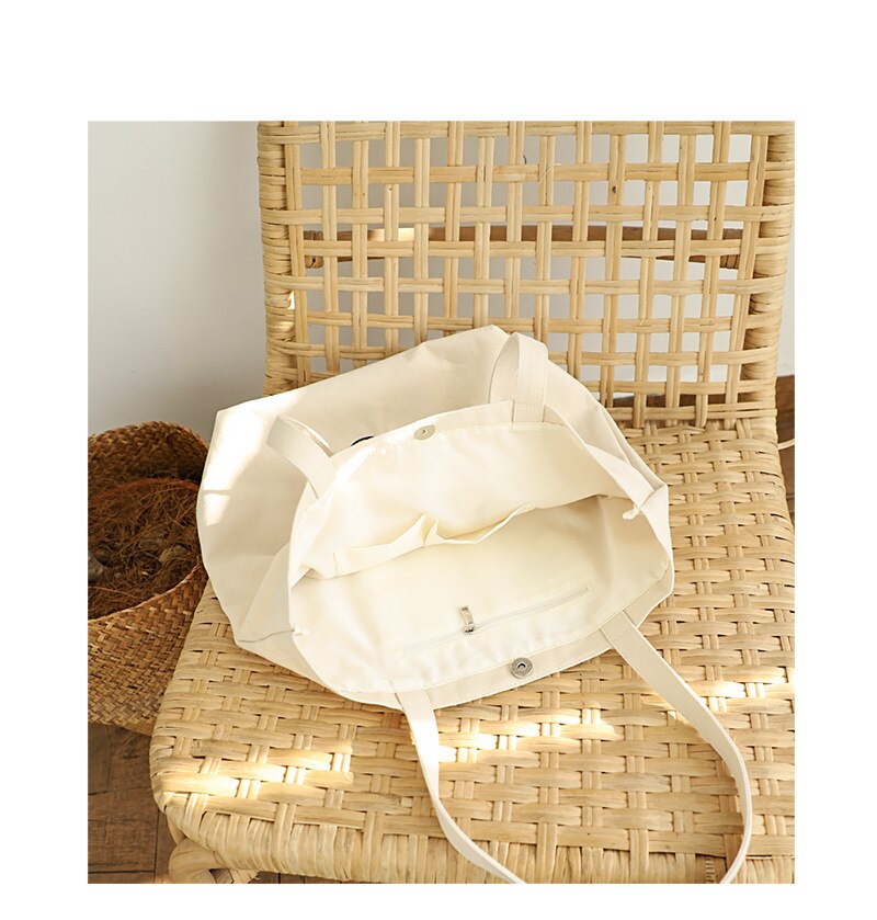 Grote canvas handtas, eenvoudige katoenen tas met grote capaciteit voor vrouwen, herbruikbare boodschappentas, shopper, hobo