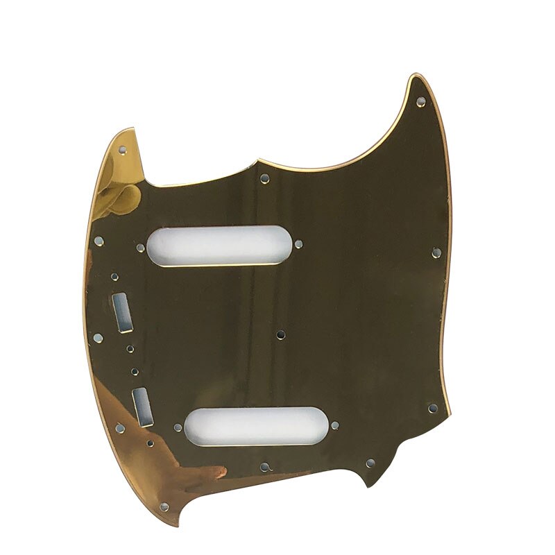 Pleroo Custom Gitaar Pickgaurd Scratch Plaat-Voor Ons Mustang Gitaar Slagplaat Scratch Plaat: 1Ply Golden Mirror