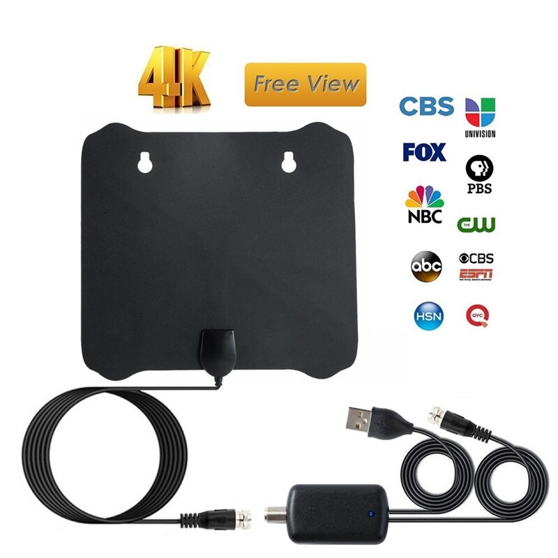 TV Antenna 25DB 4K HDTV Indoor Digital Antenna Perforated Panel with Amplifier TV Aerial