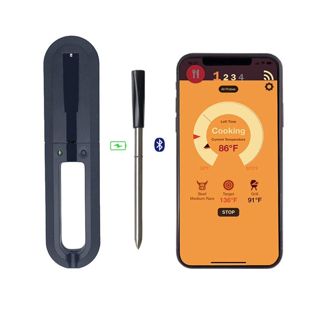 Digital Probe Meat Thermometer For Oven Grill BBQ Smoker Rotisserie Bluetooth Connect Digital Kitchen Tools Barbecue Probe