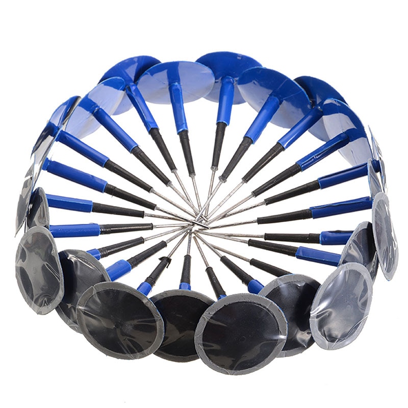 24pcs/set Auto Vehicle Tubeless Tyre Puncture Repair Kit 36mm Wired Mushroom Plug Patch Tire Repair Tools Set